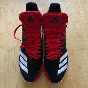 Adidas Baseball Cleats Black and Red Size 10